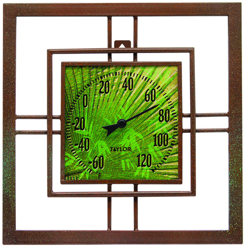 Taylor 14'' Outdoor Clock Thermometer & Reviews Wayfair